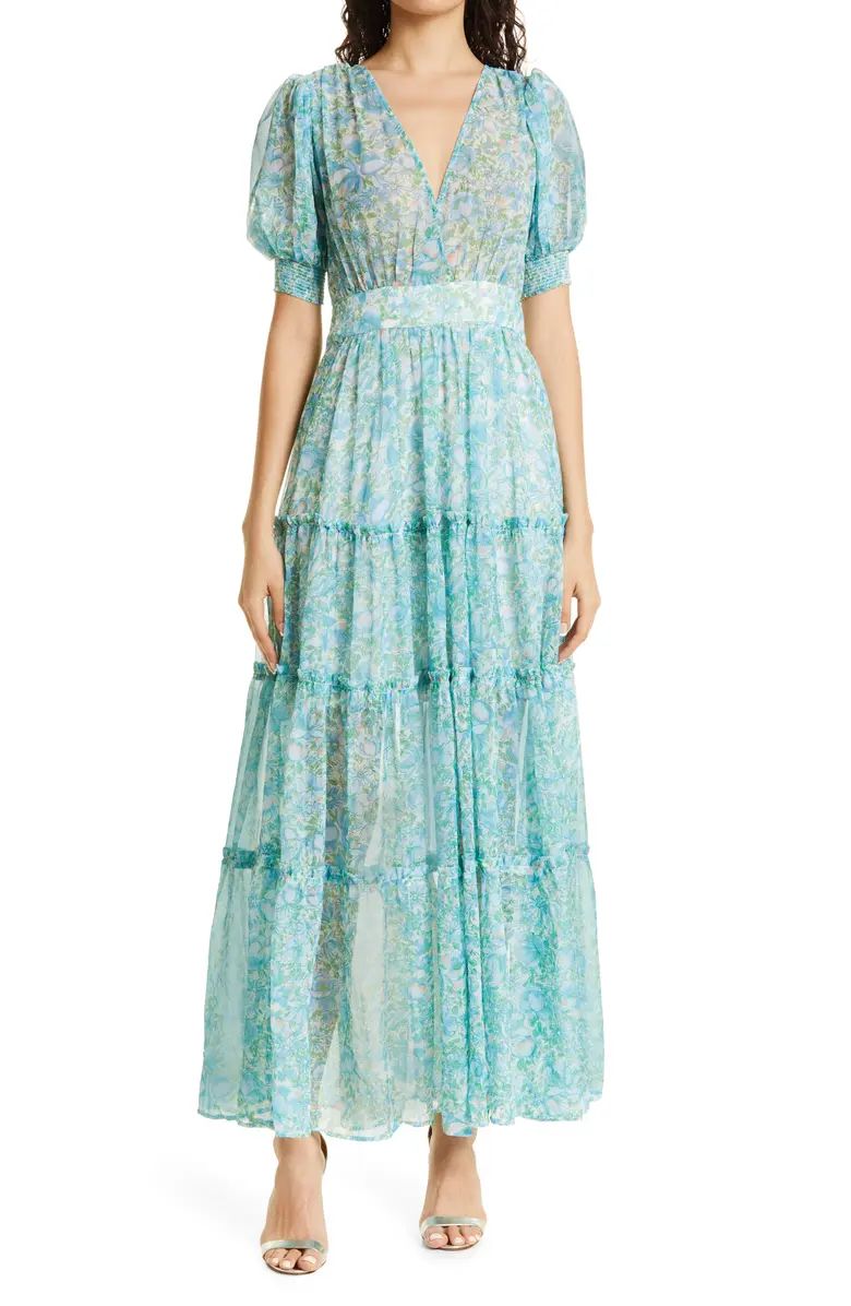 Floral Chiffon Tiered Maxi Dress | Nordstrom