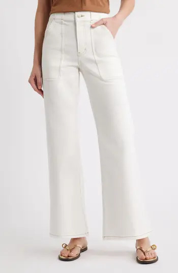 FRAME The Modern Pocket Wide Leg Jeans in Au Natural Clean at Nordstrom Rack, Size 25 | Nordstrom Rack