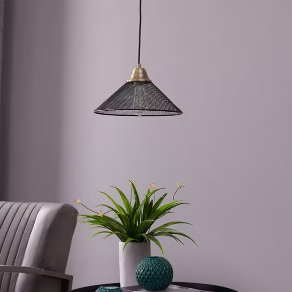 8" Beckly Downlight Mini Pendant Lamp Black - Aiden Lane | Target