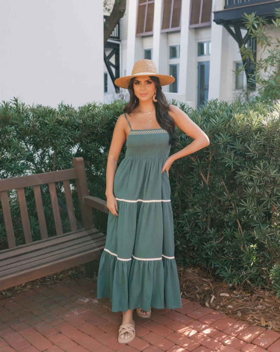 Teal Smocked Cami Maxi Dress | Magnolia Boutique