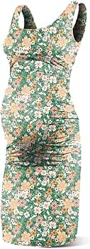 Rnxrbb Women Summer Sleeveless Maternity Dress Pregnancy Tank Scoop Neck Mama Clothes Casual Body... | Amazon (US)