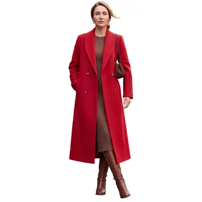 Jessica London Long Shawl Collar Wool Coat in Ivory at Nordstrom, Size 24 | Nordstrom