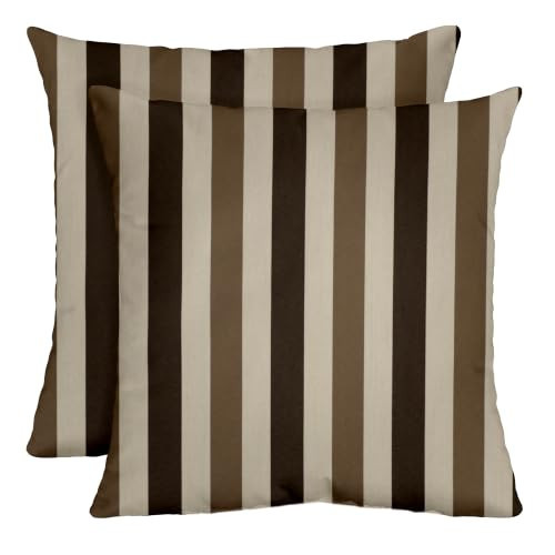RSH DECOR Square Throw Pillows Set of 2, 17" x 17", Outdoor Pillows, Portico Dark Sparrow, Made in USA | Amazon (US)