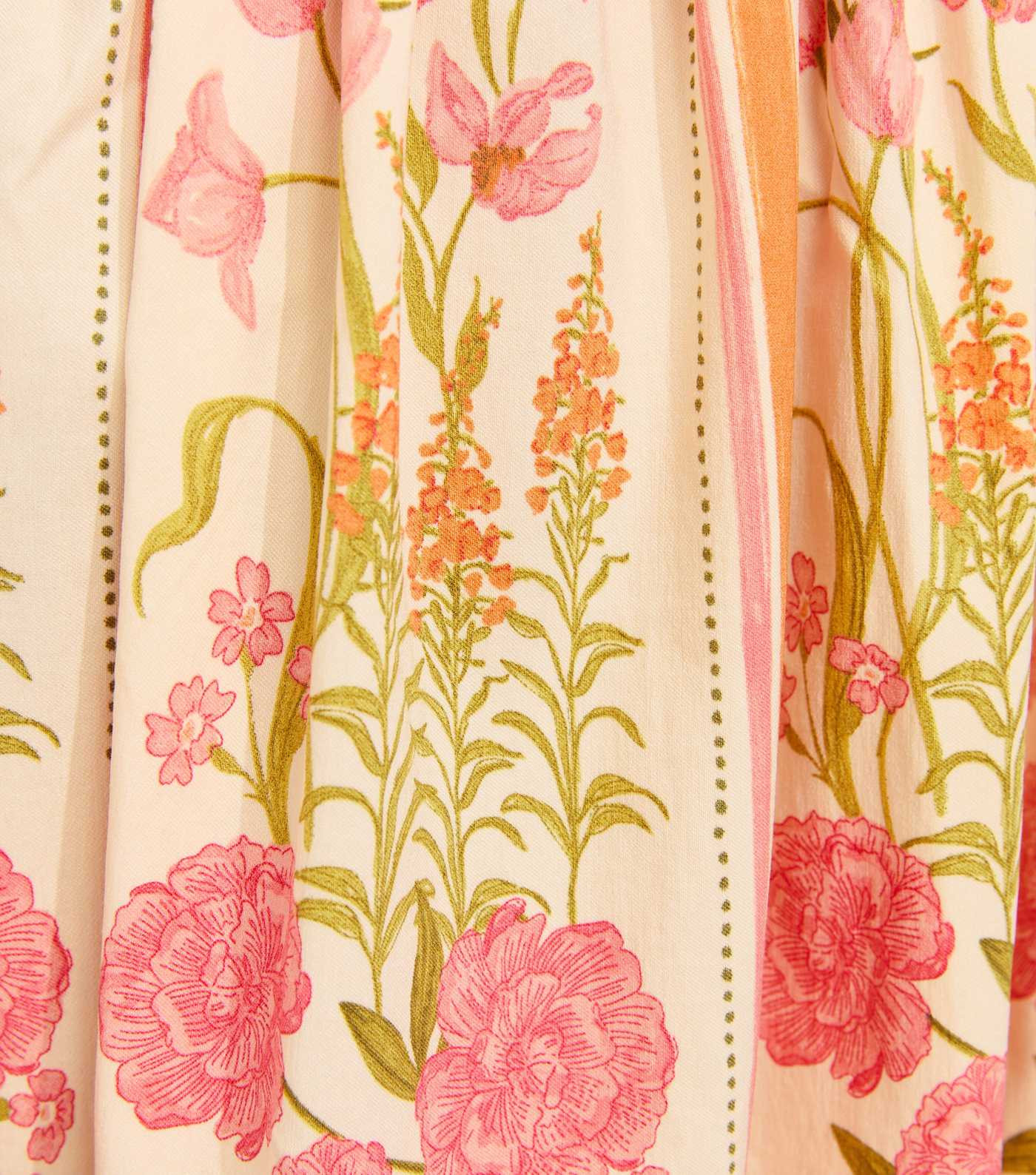 Orange Border Floral Print Midi Dress | New Look | New Look (UK)