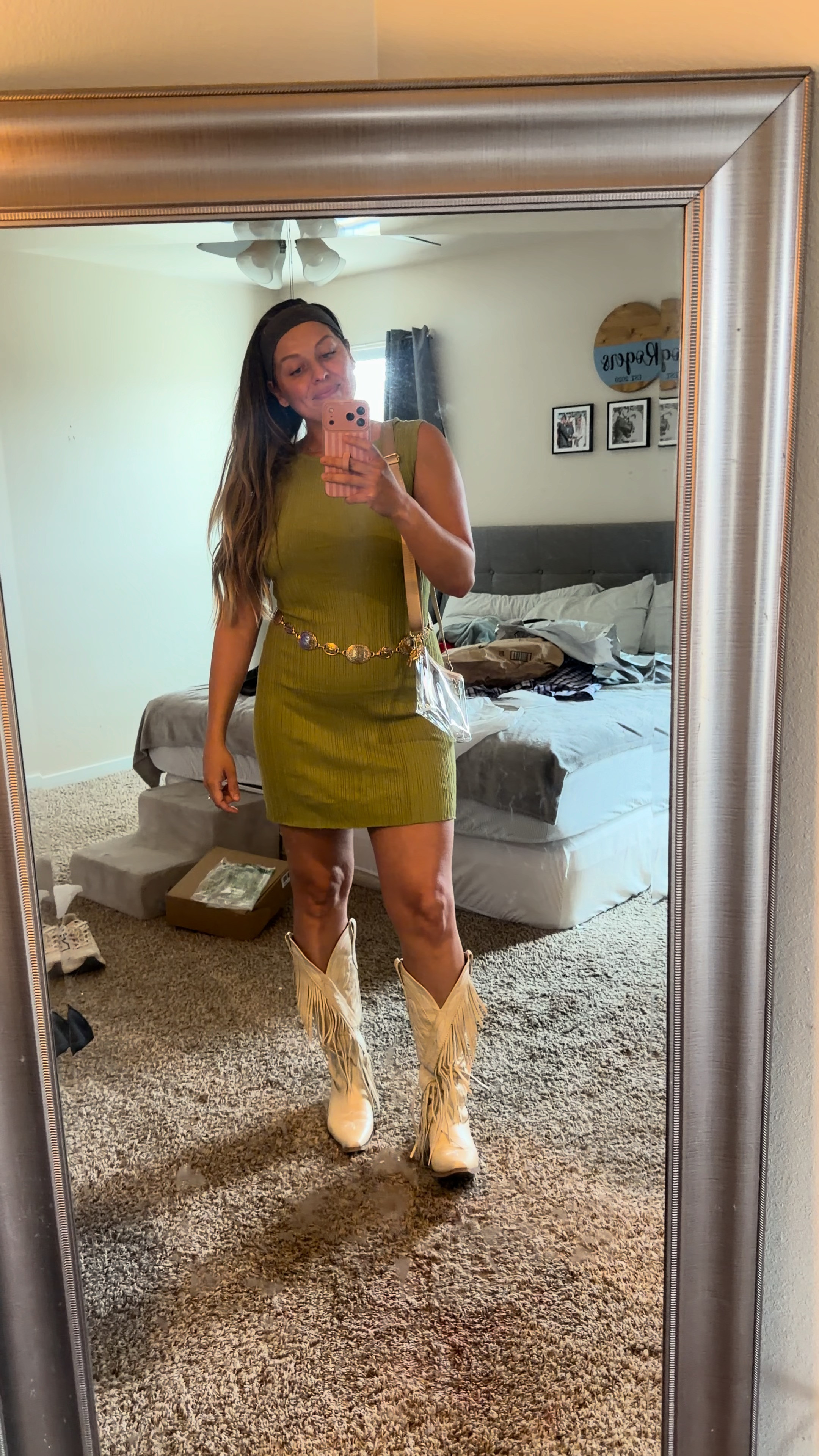 Tried on my outfit for a George Strait concert this weekend and YALL I AM IN LOVE!!! The quality of these boots are AMAZING! Feel like leather and not plastic!!! @amazon  

 #LTKFestival #LTKootd #LTKMidsize