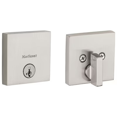 Kwikset  Downtown Satin Nickel Single-Cylinder Deadbolt With SmartKey | Lowe's