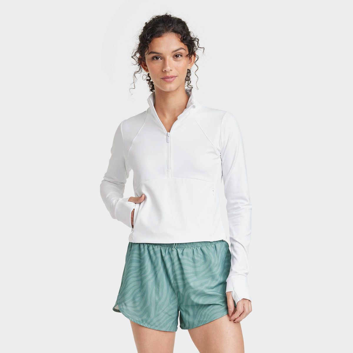 Women's 1/2 Zip Jacket - All In Motion™ White M | Target