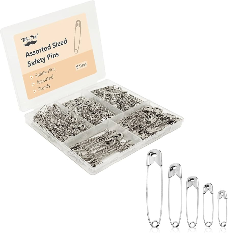 Mr. Pen- Safety Pins, Safety Pins Assorted, 300 Pack, Silver, Assorted Safety Pins, Safety Pin, S... | Amazon (US)