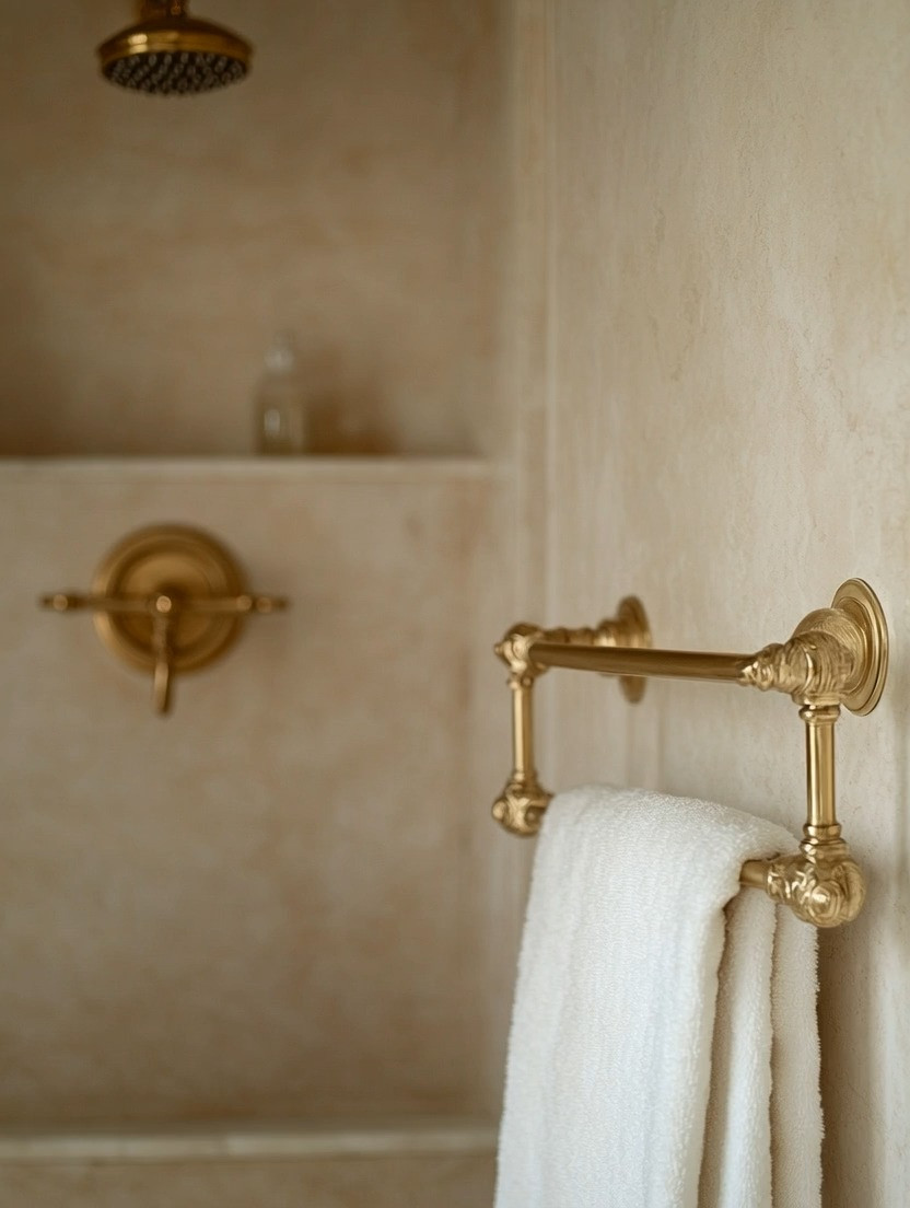 This beautiful, unique towel warmer paired with a brushed gold shower fixture is one of the simplest ways to instantly elevate a bathroom. Warm metal finishes bring depth, character, and a sense of quiet luxury, transforming even a minimal bathroom into a thoughtfully designed space. A gold towel warmer is not just functional — it becomes a statement bathroom accessory that adds warmth, elegance, and a spa-like feel the moment you step in.

When paired with matching brushed gold shower hardware, the look feels cohesive, intentional, and timeless. This combination works effortlessly in modern bathrooms, European-inspired spaces, classic interiors, and even minimalist designs that need a touch of softness and warmth. The contrast between natural stone or plaster walls and refined gold fixtures creates a balanced, elevated aesthetic that never feels trendy or overdone.

Small upgrades like a towel warmer and coordinated gold bathroom fixtures prove that true luxury lives in the details.

#bathroomdecor
#towelwarmer
#brushedgoldfixtures 

 #LTKHome