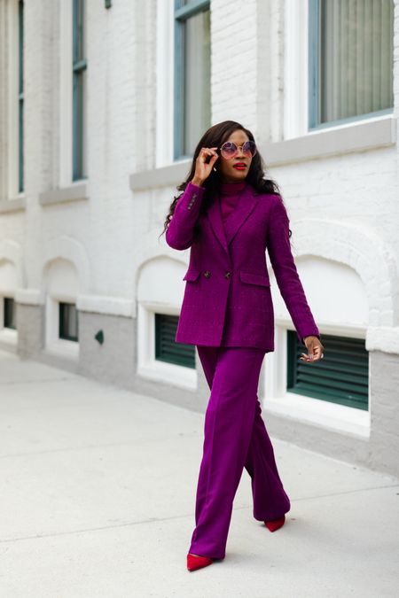 The perfect purple suit for work 

#LTKSeasonal #LTKsalealert #LTKworkwear