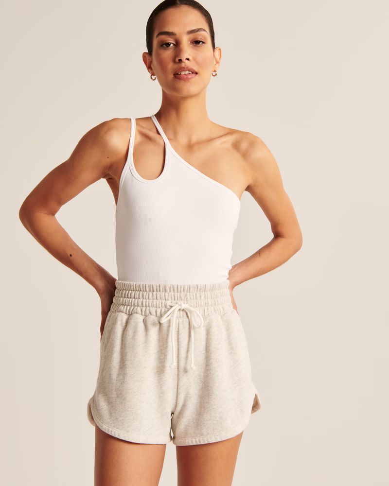 Women's Dolphin-Hem Fleece Shorts | Women's Bottoms | Abercrombie.com | Abercrombie & Fitch (US)