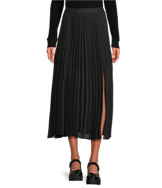 Every Sheer Woven Pleated Mid Rise A-Line Midi Skirt | Dillard's | Dillard's