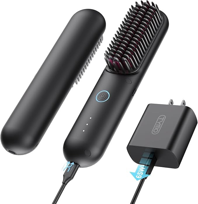 TYMO Cordless Hair Straightener Brush - Porta PRO Portable Straightening Brush for Travel, Mini I... | Amazon (US)