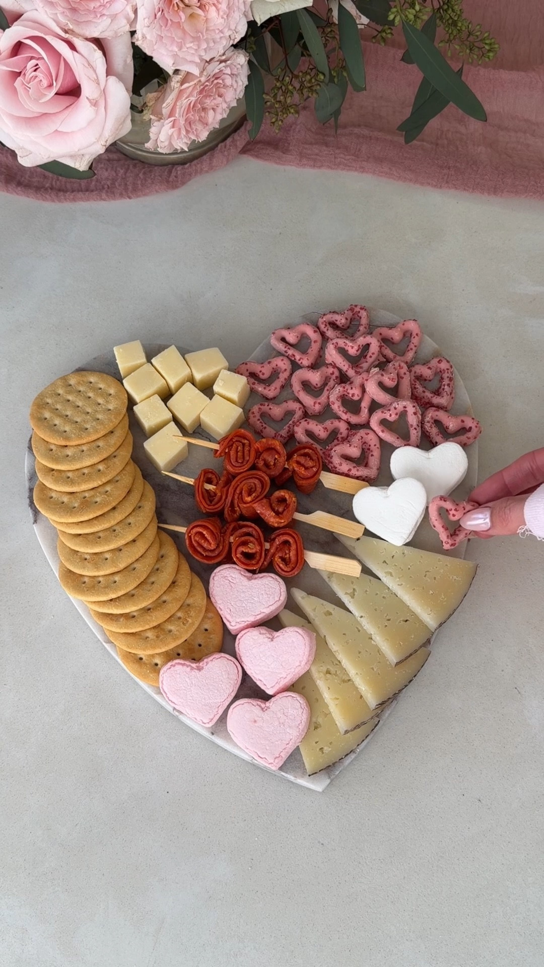 Cutest charcuterie board for Valentines Day 