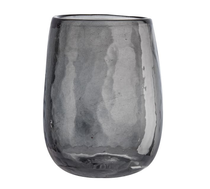 Handmade Hammered Stemless Wine Glasses | Pottery Barn (US)