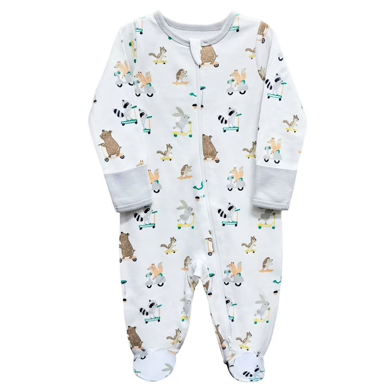 Wonder Nation Unisex Baby Zip Front Sleep N Play Pajamas, Preemie-6/9 Months - Walmart.com | Walmart (US)