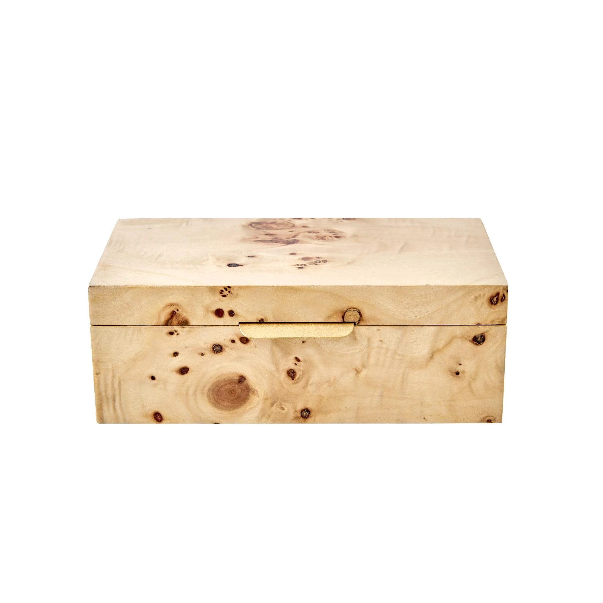 Beautiful by Drew Burl Wood Tabletop Storage Box, Decorative Jewelry Organizer with Lid, Natural ... | Walmart (US)