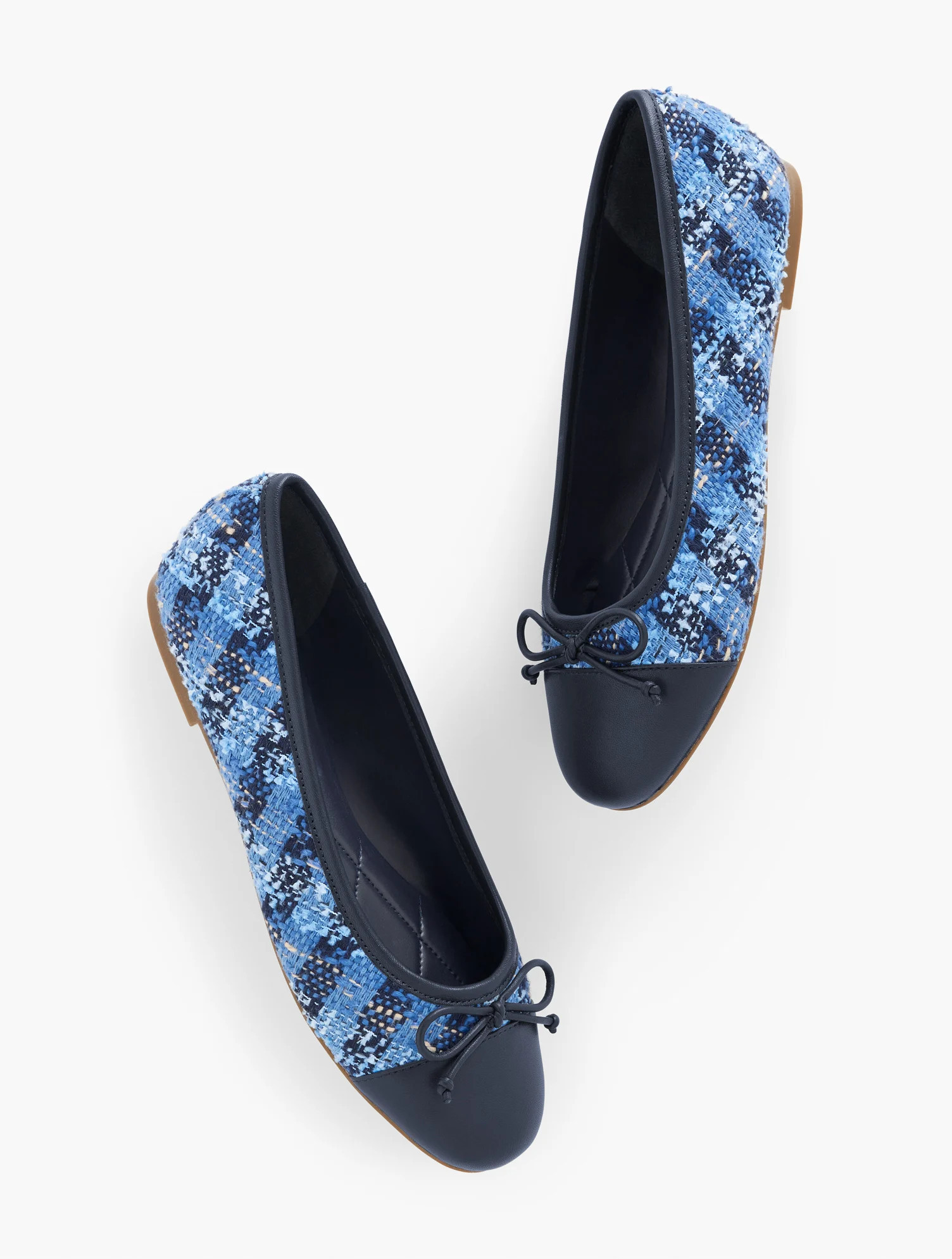 Blair Nappa Ballet Flats - Exquisite Tweed - Navy Blue Dusk - 10 1/2 M - 100% Cotton Talbots | Talbots