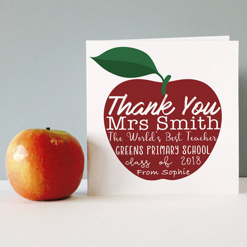 Personalised Thank You Teacher Apple Card | Not On The High Street
