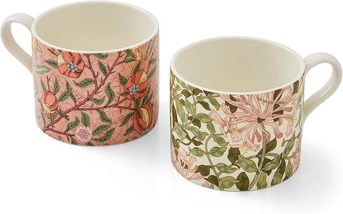 Spode Morris & Co Porcelain Mugs, Set of 2 - 12oz Microwave and Dishwasher Safe Tea & Coffee Cups... | Amazon (US)