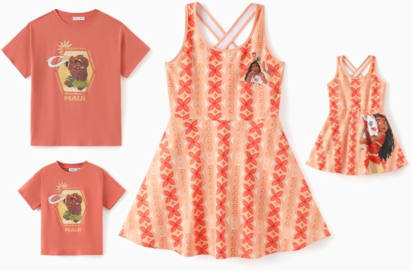 Disney Mickey and Friends Family Matching Outfits Sleeveless Dress and Short Sleeve Shirts for Mo... | Amazon (US)