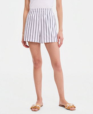 I.N.C. International Concepts Women's Striped Pull-On Cotton Shorts, Macy's Exclusive - Macy's | Macy's