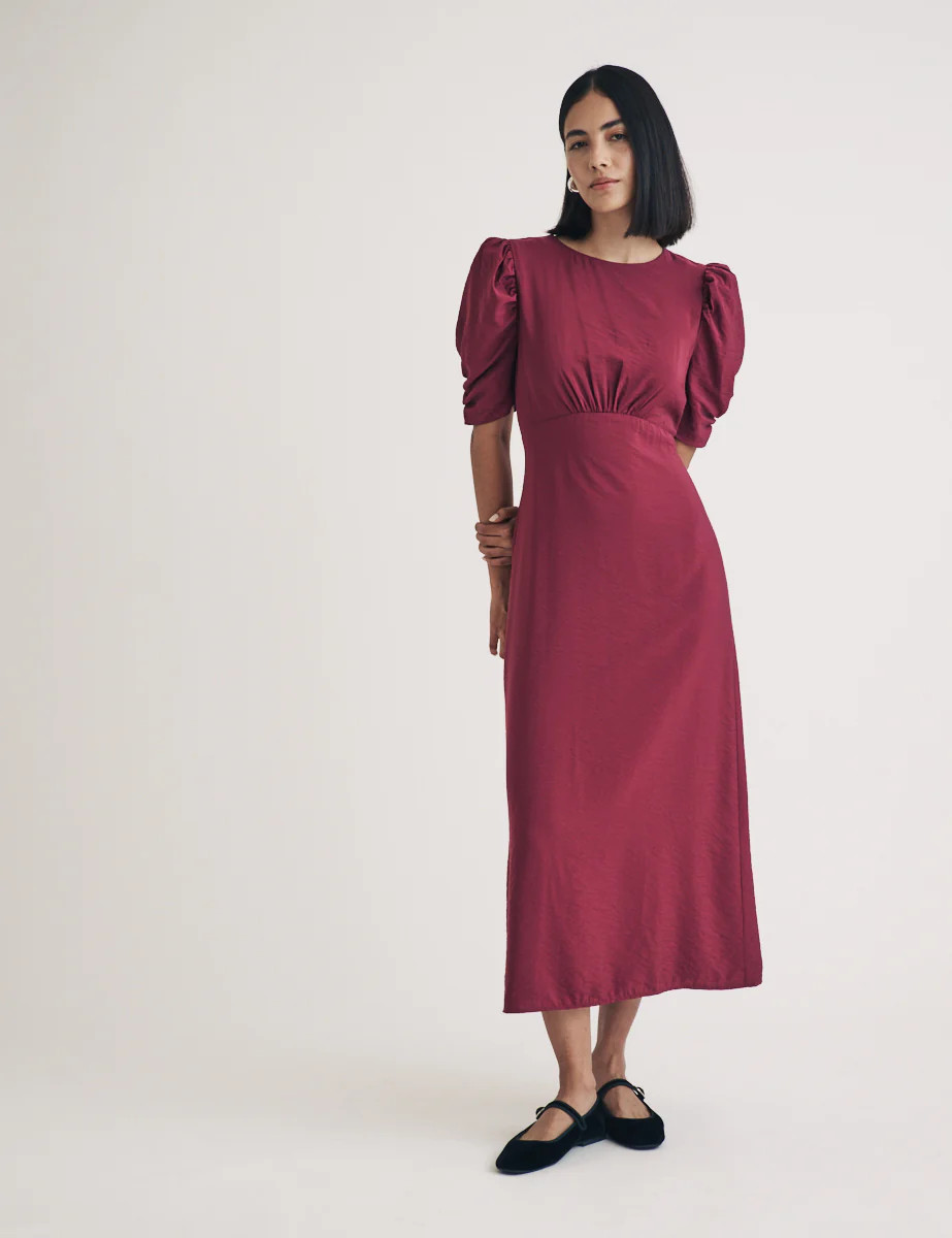 Burgundy Evie Midi Dress | Nobody's Child