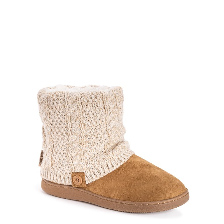 Muk Luks Women's Cable Knit Bootie - Walmart.com | Walmart (US)
