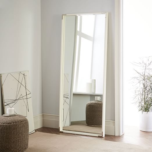 Malone Campaign Floor Mirror - White Lacquer | West Elm (US)