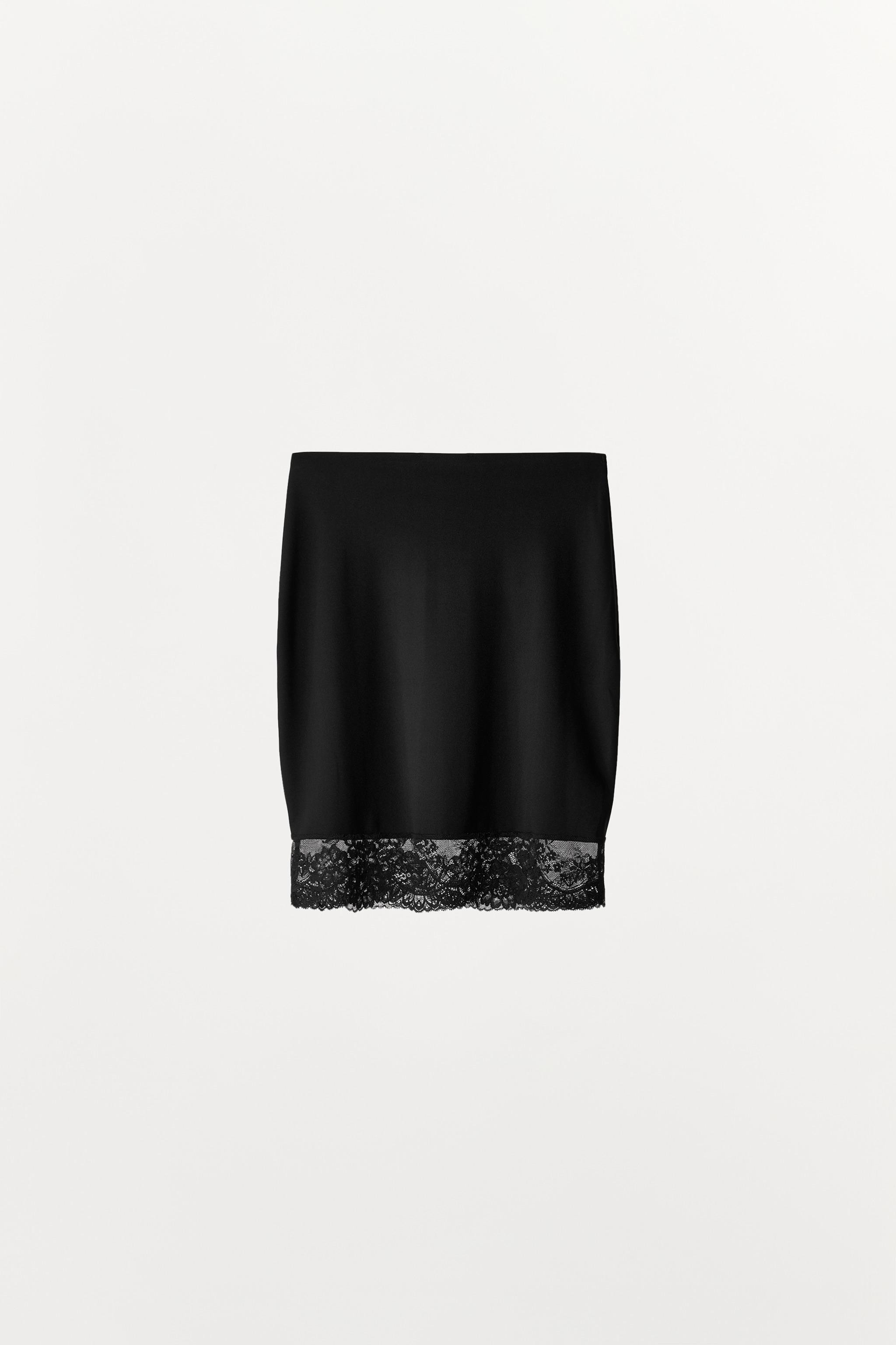 SKIRT WITH POLYAMIDE LACE | Zara US