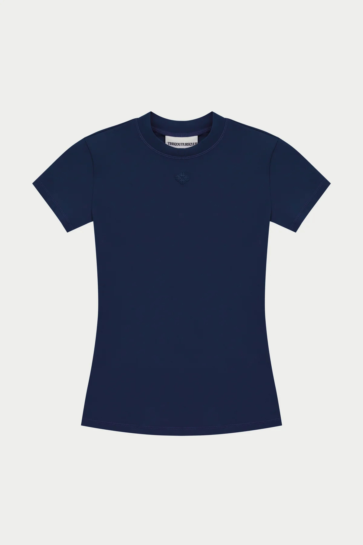 SCULPTING STRETCH EMBLEM BABY TEE - DARK NAVY | The Couture Club