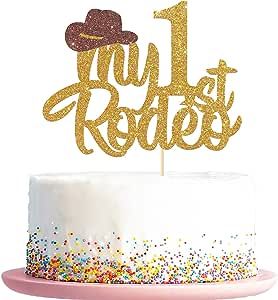 My 1st Rodeo Cake Topper, Cowboy / Cowgirl Theme Party Supplies, Western Kids First Rodeo Party /... | Amazon (US)