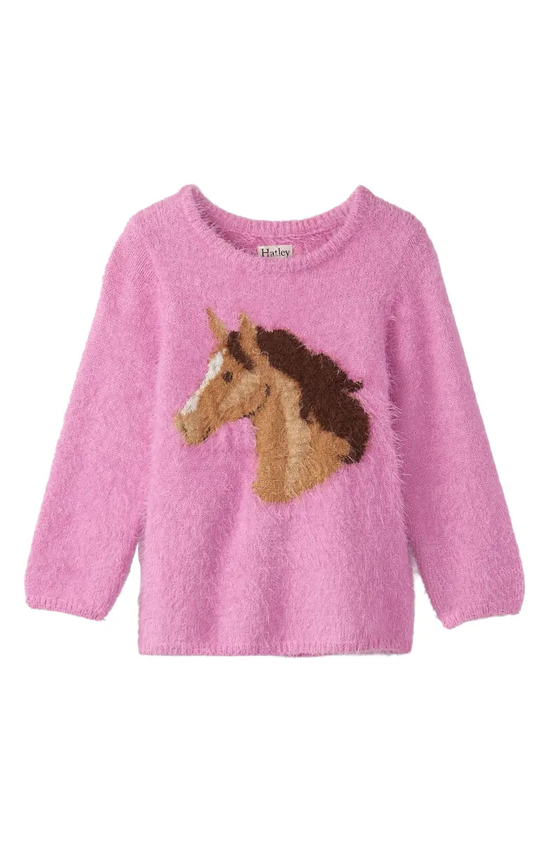 Hatley Kids' Intarsia Furry Horse Sweater | Nordstrom | Nordstrom