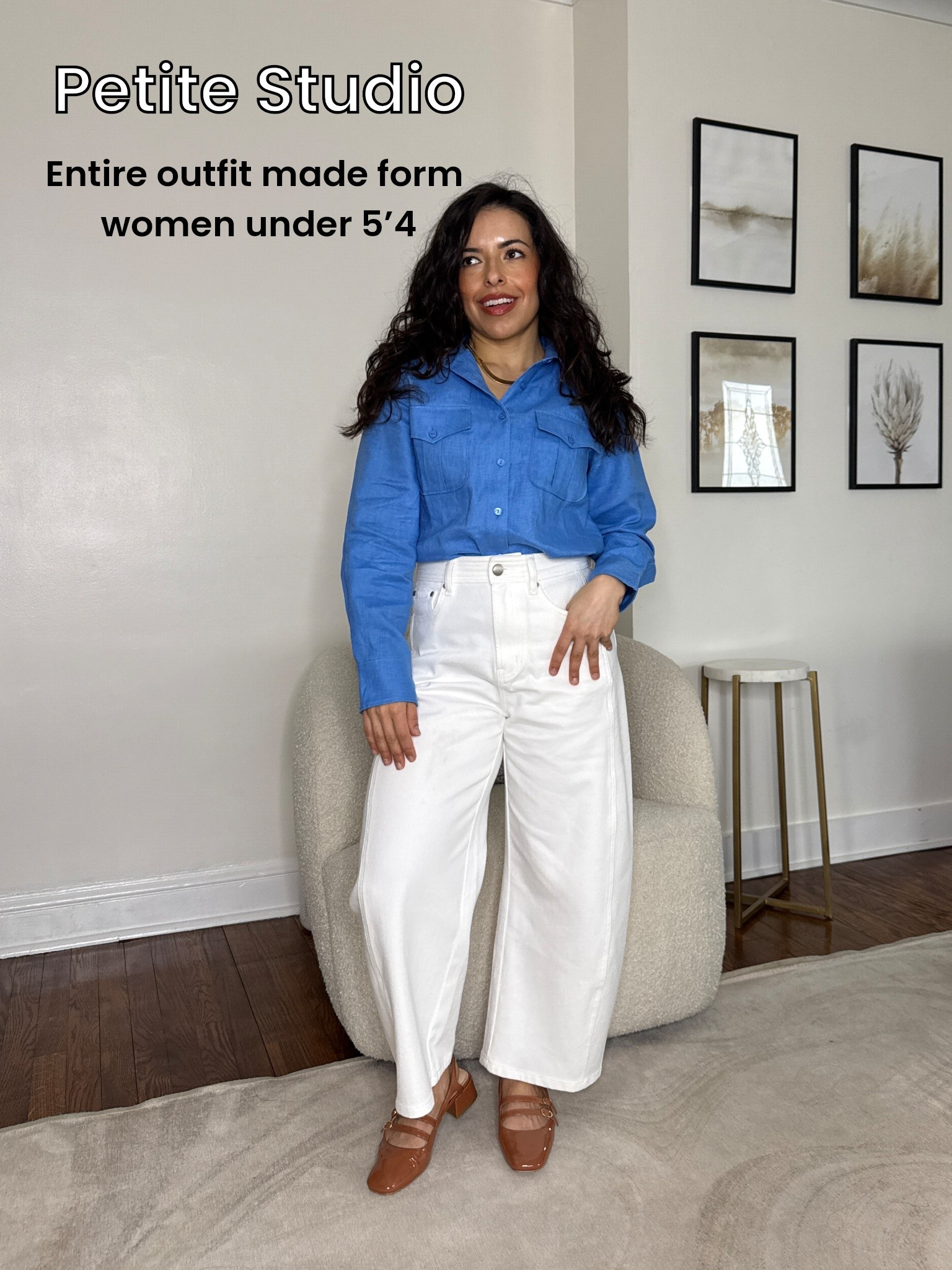 Petite Studio barrel jeans in white with their linen shirt jacket. Runs big sized down to XS. I’m 5ft tall and these jeans work perfectly without alterations! They also have a bit of stretch so they are very comfy! 

#LTKSeasonal #LTKPetite