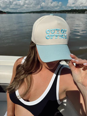 Out of Office - Baby Blue Vintage Trucker Hat | KenzKustomz