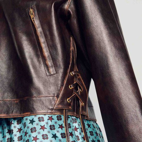 Distressed leather jacket | Sandro US | Sandro-Paris US
