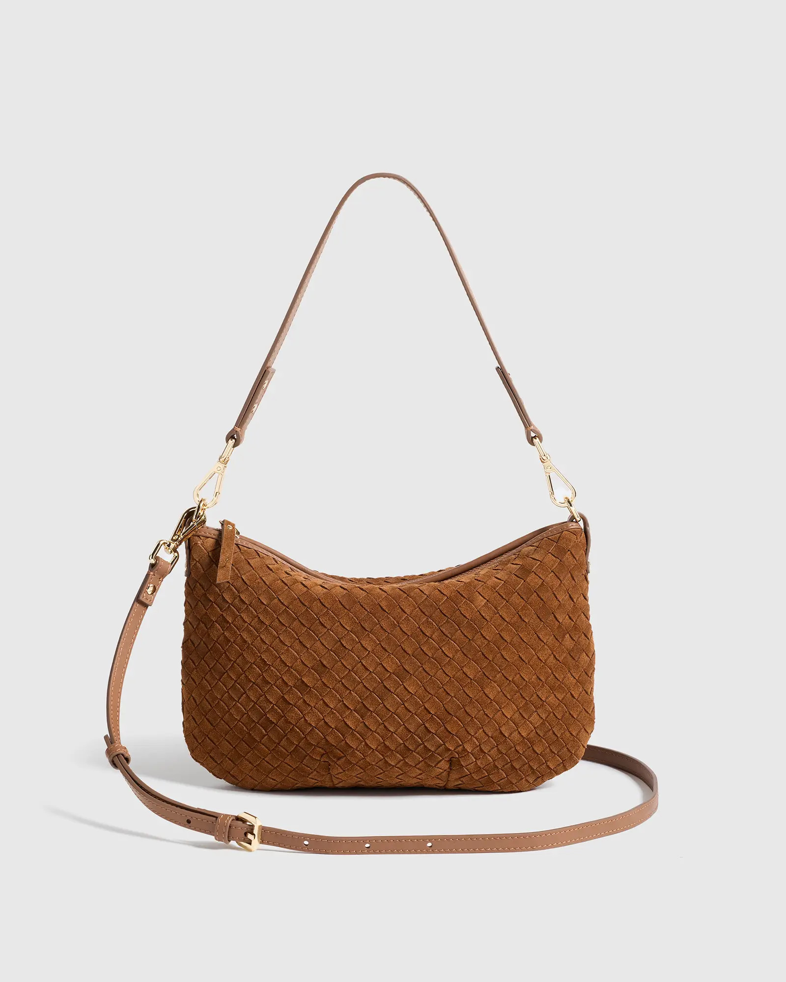 Sloane Suede Handwoven Mini Shoulder Bag | Quince