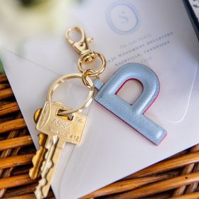 Mark & Graham x Pencil & Paper Co. Leather Initial Keychain | Mark and Graham