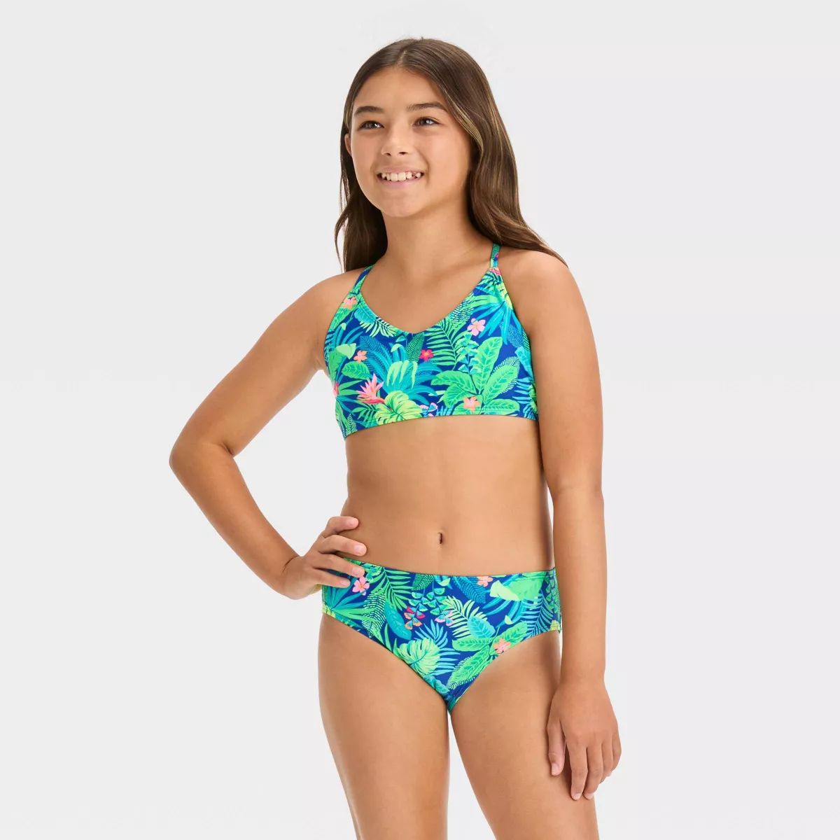 Girls' 'Living in the Tropics' Floral Printed Bikini Set - art class™ | Target