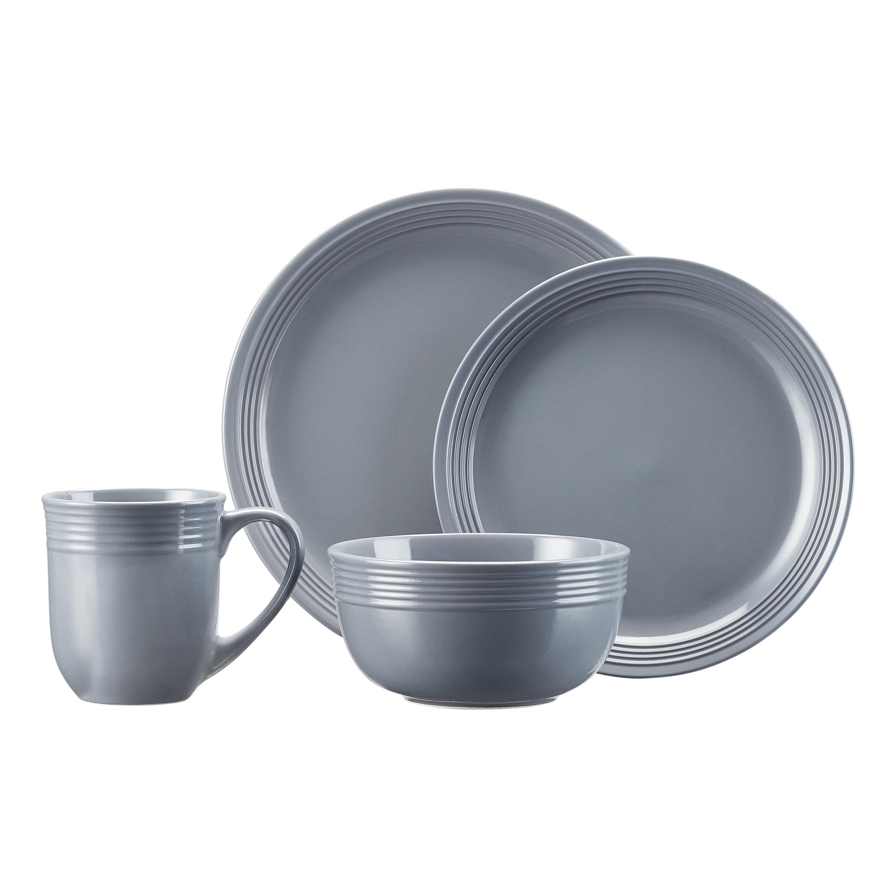 Mainstays Chiara 16-Piece Stoneware Gray Dinnerware Set | Walmart (US)