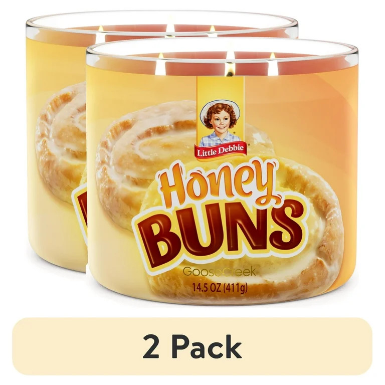 (2 pack) Goose Creek 3-Wick Little Debbie Honey Buns Scented Jar Candle, 14.5oz. | Walmart (US)