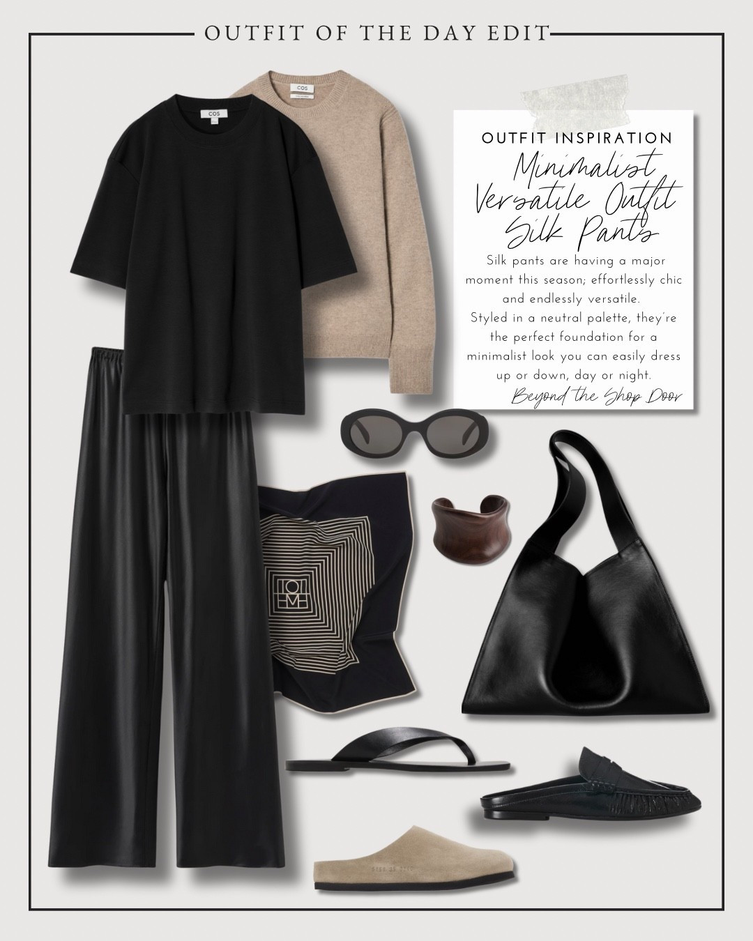 Minimalist Versatile Outfit Silk Pants - Outfit of the Day Inspiration

 Silk pants are having a major moment this season; effortlessly chic and endlessly versatile. 
Styled in a neutral palette, they’re the perfect foundation for a minimalist look you can easily dress up or down, day or night.

#LTKOver40 #LTKShoeCrush #LTKStyleTip