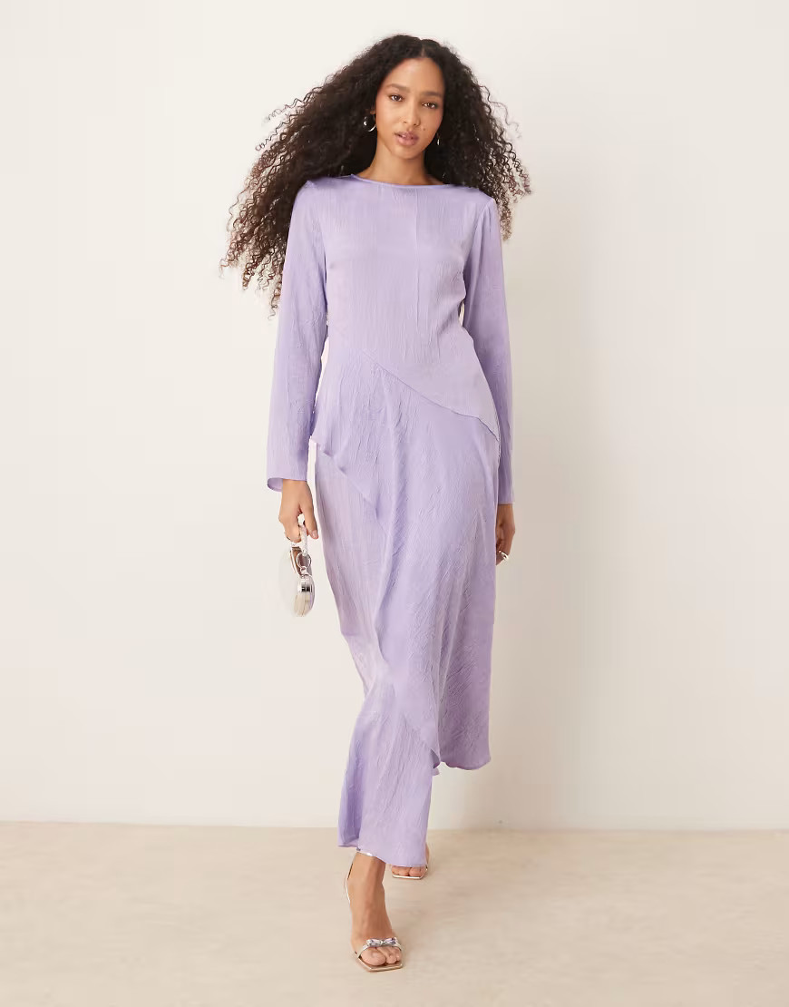 ASOS DESIGN – Gestuftes Maxikleid in Flieder mit Rüschen-Orange | ASOS (Global)