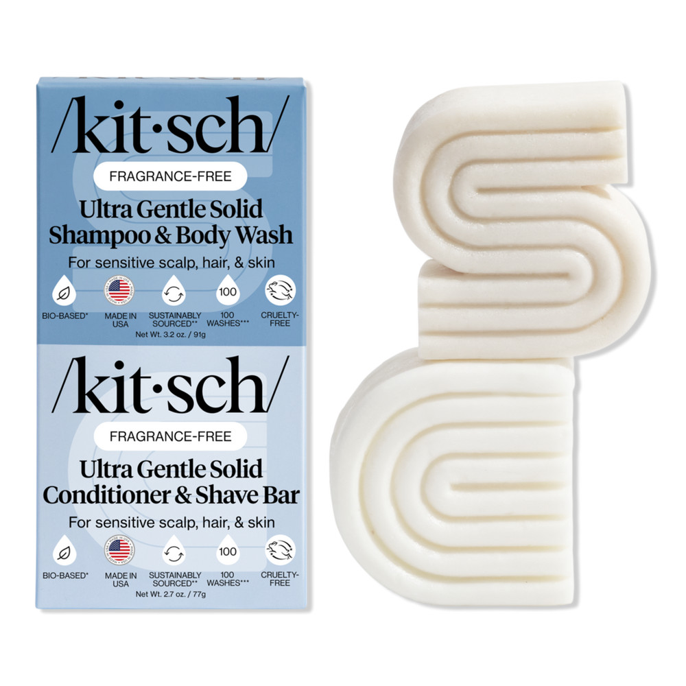 Kitsch Ultra Sensitive Solid Shampoo & Body Wash and Conditioner & Shave Bar Combo Pack | Ulta