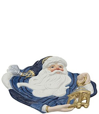 Fitz And Floyd Gregorian Blue Santa Canape Server - Blue | Dillard's