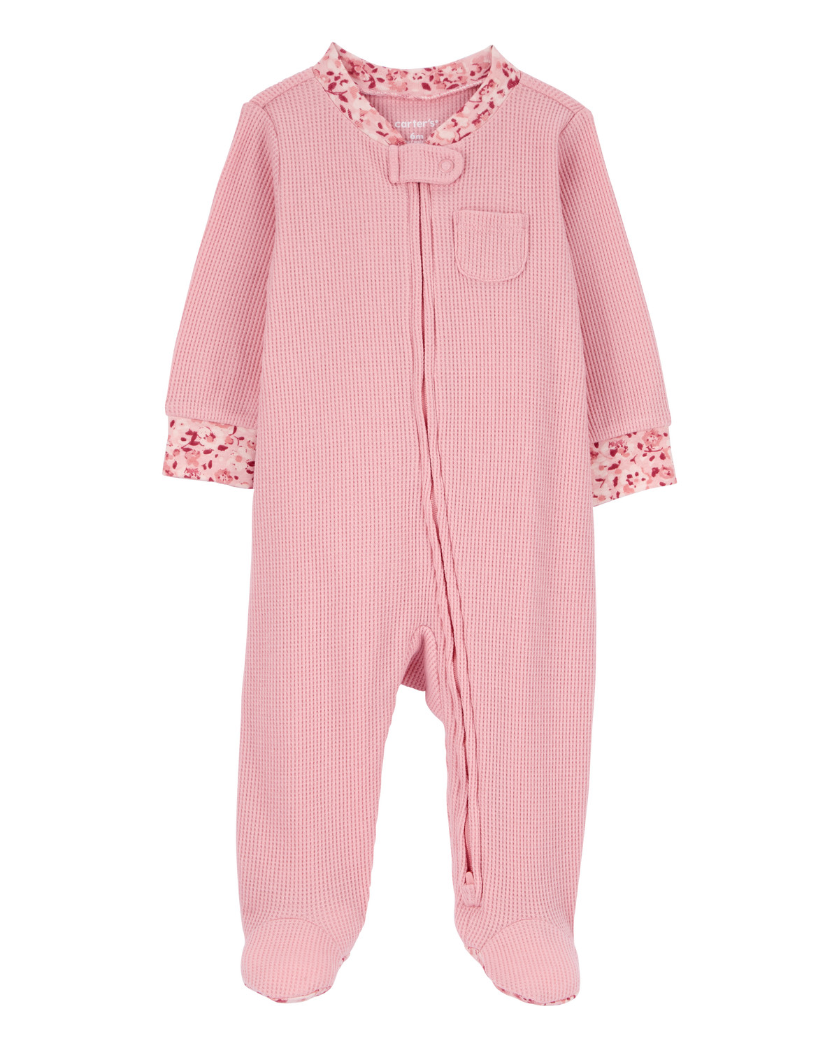 Baby Floral 2-Way Zip Waffle Knit Sleep & Play Pajamas - Pink - Carter's | Carter's | Carter's Inc