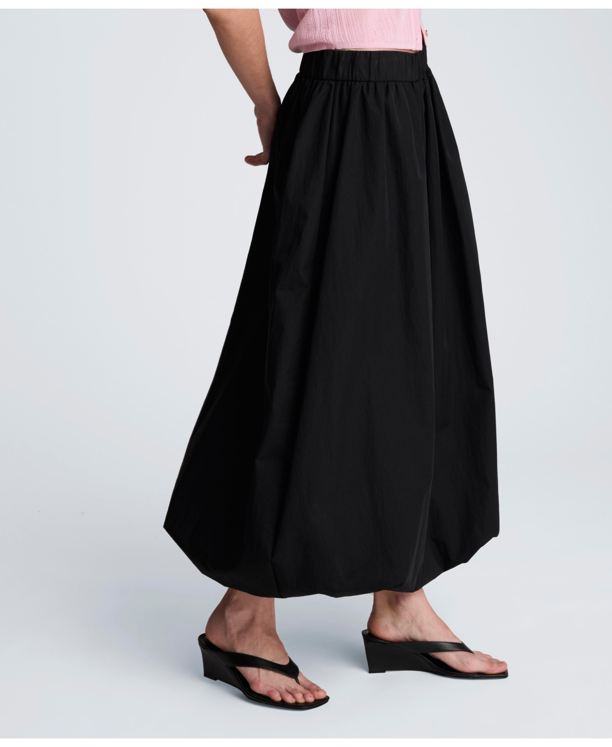 Kenneth Cole Women's Bubble Pull-On Midi Skirt - Black | Macy's