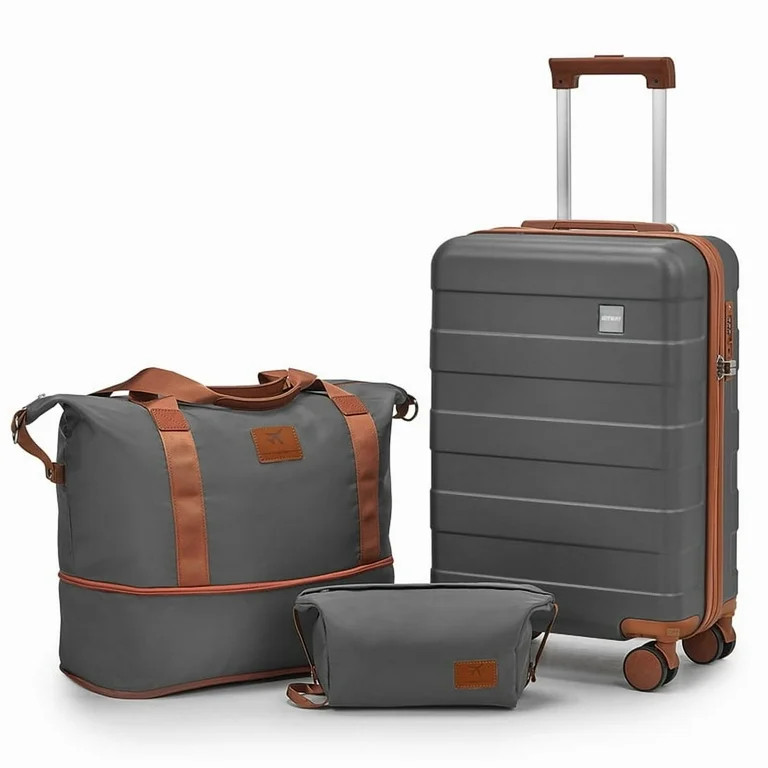 Joyway 3-Piece Luggage Set 20-Inch Carry-On Suitcase with Spinner Wheels TSA Lock Travel Duffel B... | Walmart (US)