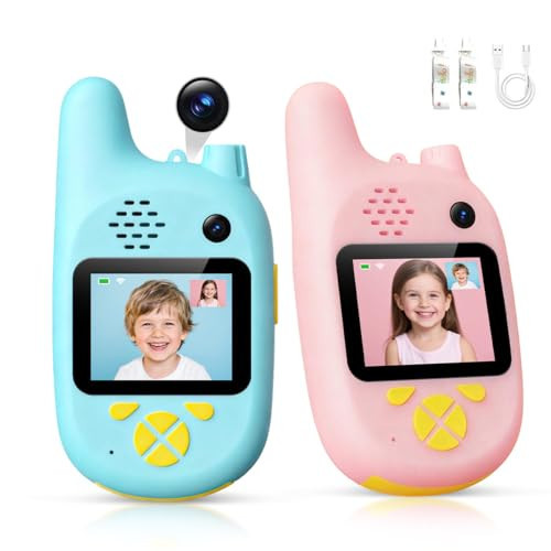 Kids Video Walkie Talkies with Front & Rear Cameras, Real-Time Video Call, Voice Chat, Photo & Emoji Messaging, Dual Camera Switch, Fun Interactive Walkie Talkies for Boys & Girls Ages 3–12 | Amazon (US)