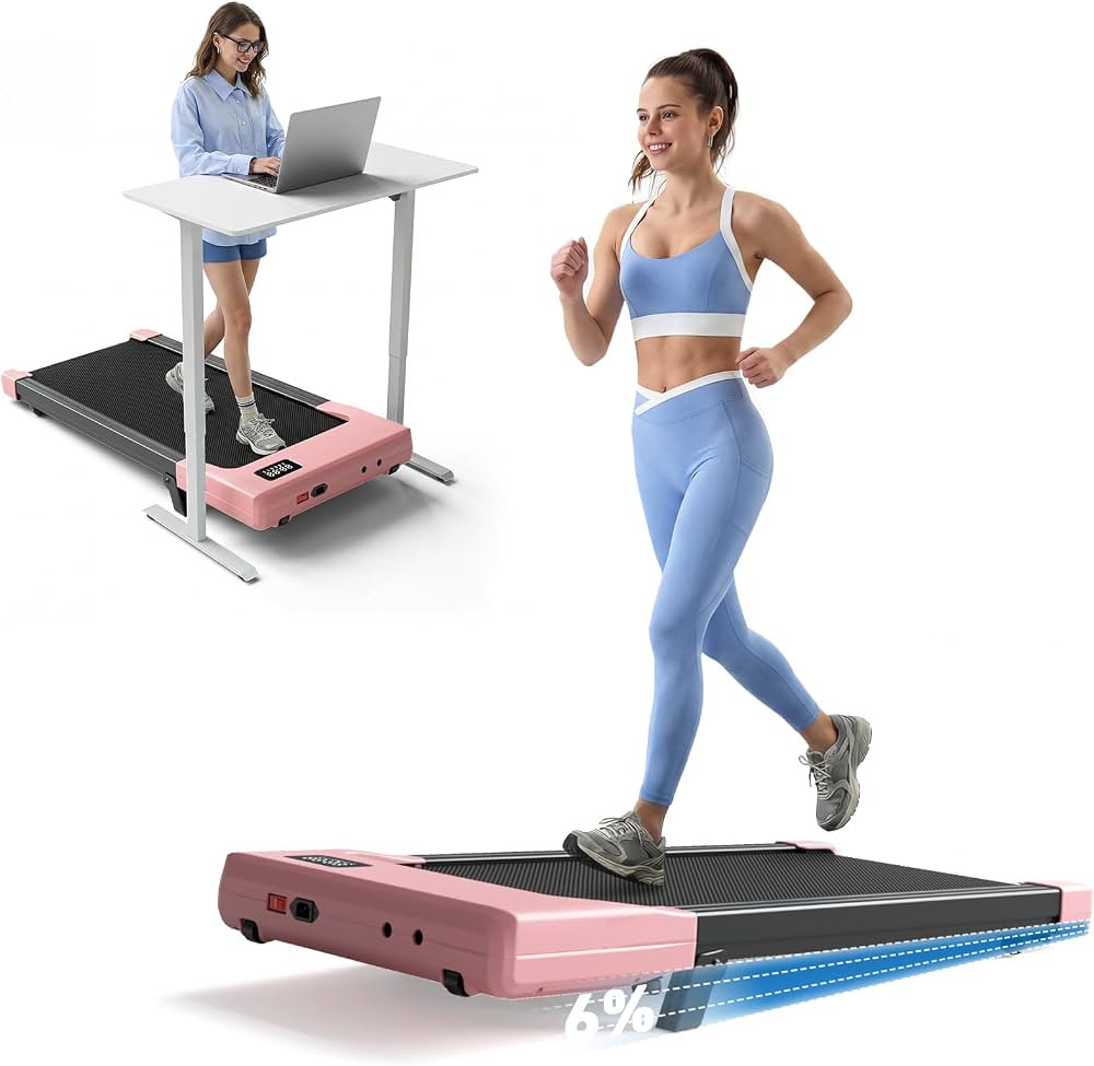 DeerRun Under Desk Walking Pad Treadmill with 6% Manual Incline, 0.6-3.8 MPH Walking Speed, 2.5 H... | Amazon (US)